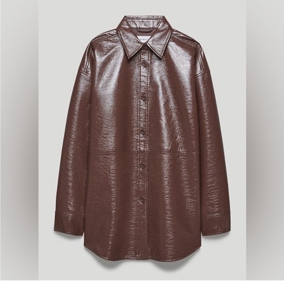 Babaton Aritzia Pelli Shirt Jacket in Coffee Bean New with Tags!